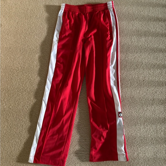 adidas Pants - adidas Kids Red Joggers with White Stripes